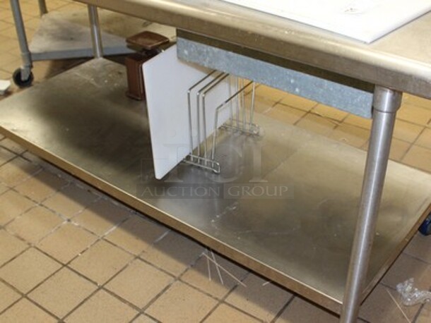 Stainless Steel Table With Drawer and Lower Shelf On Casters. Contents Not Included! 70x29x34 - Image 2 of 2