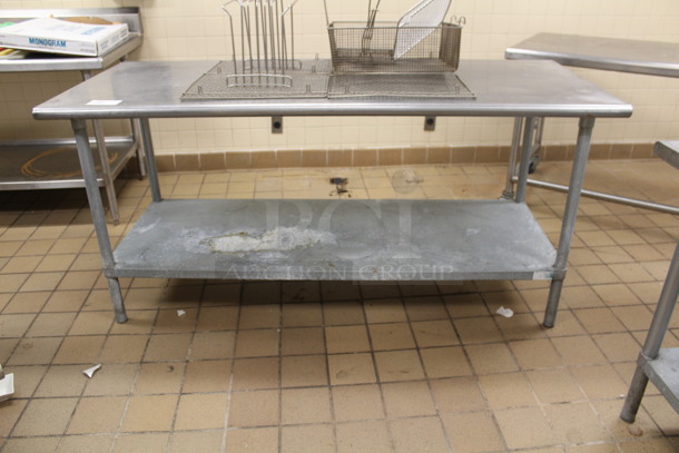 Stainless Steel Table With Lower Shelf. Contents Not Included! 72x30x34
