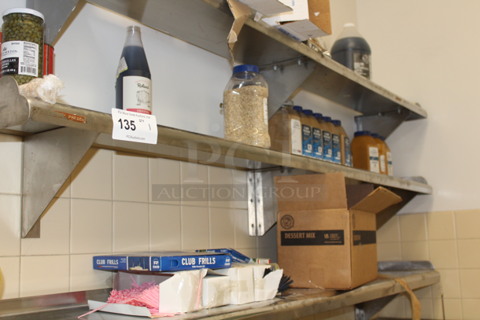 Stainless Steel Shelf. 60x10x10. BUYER MUST REMOVE!