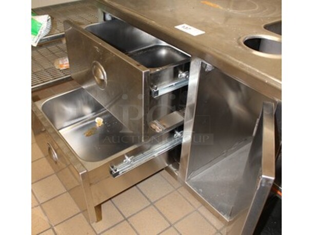 Stainless Steel Table With Sink, 2 Drawers, and Undershelf. 132x29x36. BUYER MUST REMOVE! - Image 2 of 6
