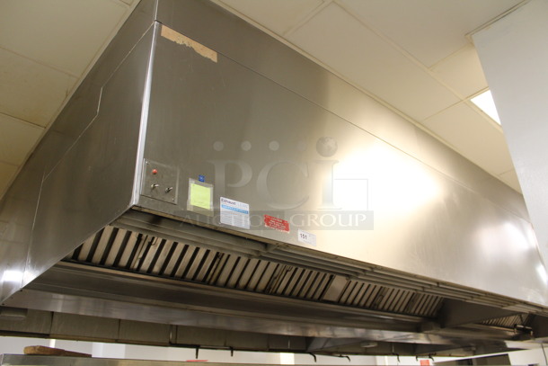 Stainless Steel Commercial 6' Hood with Filters. BUYER MUST REMOVE!