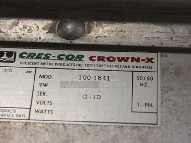 Crescor Crown X Model 100-1841 Stainless Steel Commercial Transport Rack. 20x27x70 - Image 5 of 6