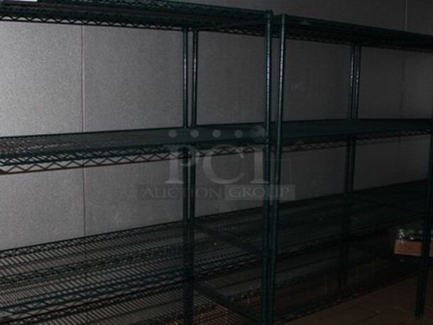 6 Commercial Metro Green Finish Shelving Units. Includes Contents! 46x24x55. 6x Your Bid! - Image 1 of 3