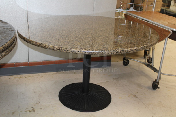 4 Granite Top Round Tables and Table Bases. 48x48x30. 4x Your Bid! 