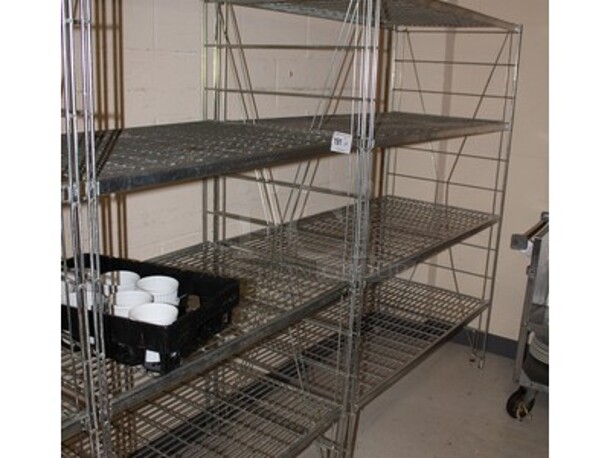 Metal Shelving Unit With Contents!