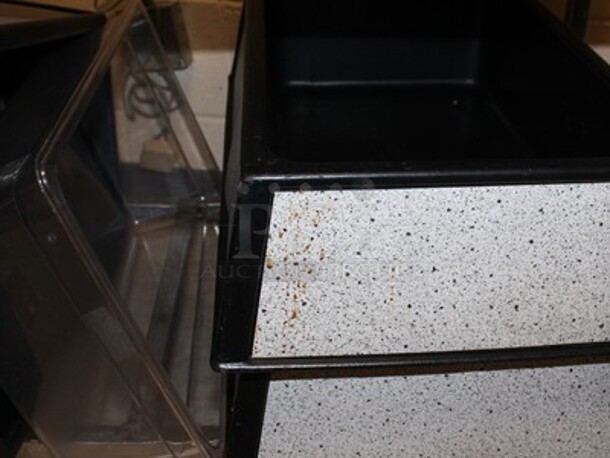 ALL ONE MONEY! Stainless Steel Cart on Casters, Serving Trays, Glass Desert Bowls, and Plastic Bins   - Image 3 of 4