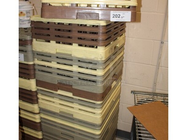 Lot Of Dish Caddies With Various Glassware - Image 1 of 1