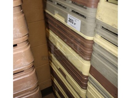 Lot Of Dish Caddies With Various Glassware