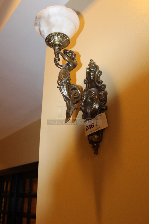 2 Mermaid Bronze Finished Wall Mount Lights. 4.5x6x17.5 2x Your Bid! BUYER MUST REMOVE! - Image 2 of 4