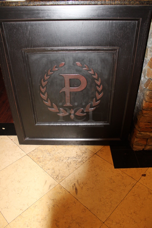 Wooden Hostess Stand With Granite Style Counter Top, 2 Drawers, and Lower Storage. 43x35x50. BUYER MUST REMOVE! - Image 2 of 9