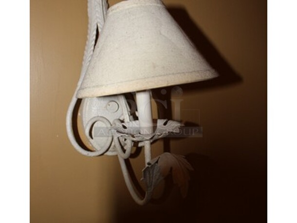 3 White Wall Mount Lights. 8x13x20. 3X Your Bid! BUYER MUST REMOVE!