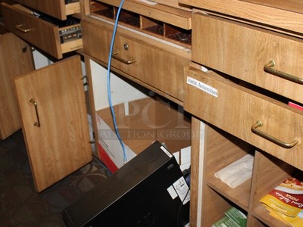 ALL ONE MONEY! Contents on Front Desk Stand! Lot Includes Paper, Binders, Pens, Tape Dispensers, and Much More! Winning Bidder Can Take What They Want From Lot! - Image 1 of 4
