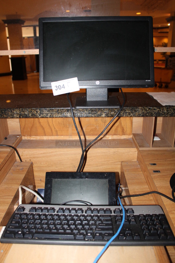 HP LV1911 17" Monitor and HP Keyboard. 17x11 - Image 1 of 3