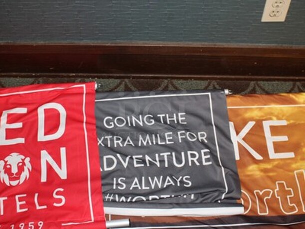 3 Cloth Material Signs/Banners. 3x Your Bid! - Image 1 of 4