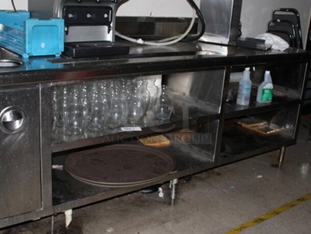 Stainless Steel Commercial Table with Hand Sink and Lower Storage. Contents Not Included! 95.5x32.5x42
