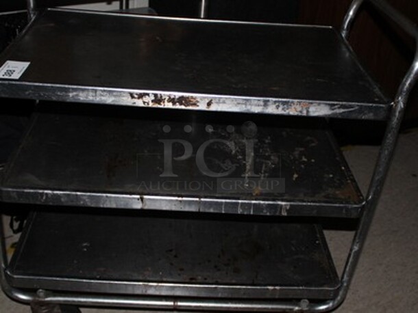 Stainless Steel Commercial Cart on Casters. 37x19x36