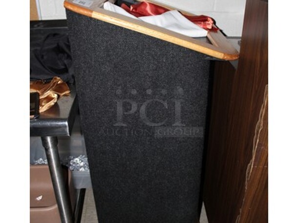 Black Podium on Casters With Contents! 25x24x45