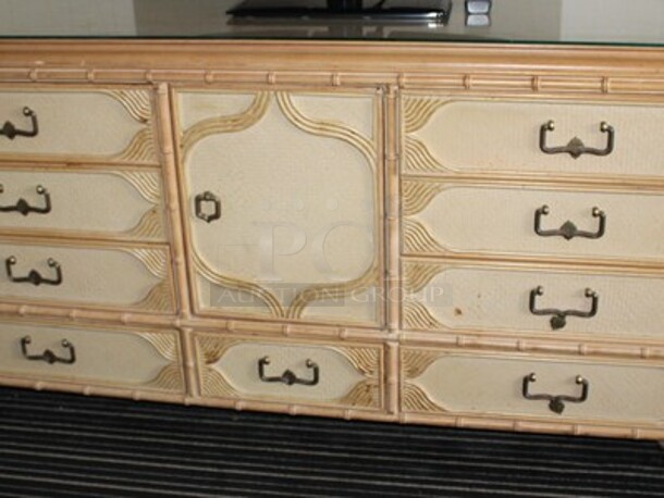 Tan Colored Dresser with Drawers! 62x18x34. Does Not Include TV