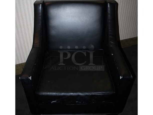ALL ONE MONEY! 2 Black Leather Chairs and Mirror! BUYER MUST REMOVE! Winning Bidder Can Take What They Want From Lot! - Image 2 of 3