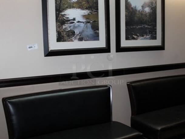 ALL ONE MONEY! 2 Black Leather Benches and 2 Pictures! BUYER MUST REMOVE! Winning Bidder Can Take What They Want From Lot! - Image 1 of 4