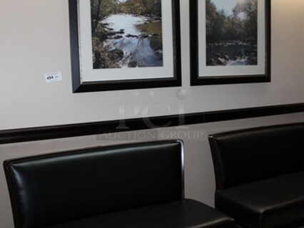 ALL ONE MONEY! 2 Black Leather Benches and 2 Pictures! BUYER MUST REMOVE! Winning Bidder Can Take What They Want From Lot!