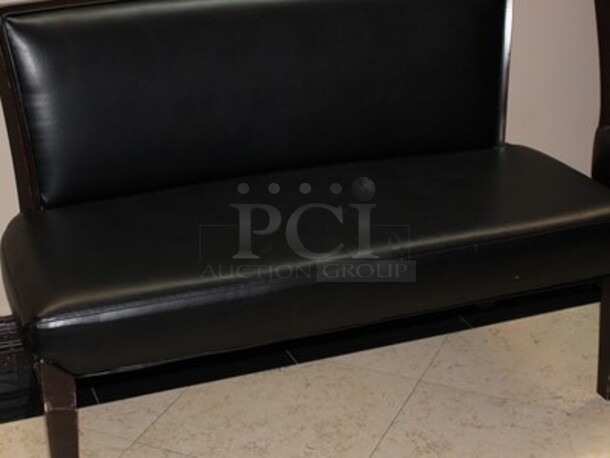 ALL ONE MONEY! 2 Black Leather Benches and 2 Pictures! BUYER MUST REMOVE! Winning Bidder Can Take What They Want From Lot! - Image 2 of 4