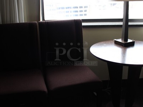 Contents In Suite! Includes 2 Wooden Bed Frame Sets for Double Sized Mattresses, End Table, Lamp, Phone, Table with 2 Chairs, Wooden Desk With Glass Top and Drawers, Pictures, and Wooden TV Stand/Cabinet! Does Not Include Mattresses! BUYER MUST REMOVE! Winning Bidder Can Take What They Want From Lot! - Image 4 of 9