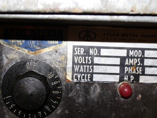 Atlas Metal Industries Model WH-3 Stainless Steel Commercial Warming Serving Station on Casters! 45x38x50 - Image 6 of 8