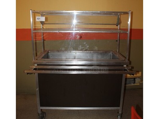 Stainless Steel Commercial Hot/Cold Serving Station on Casters! 45x27x58