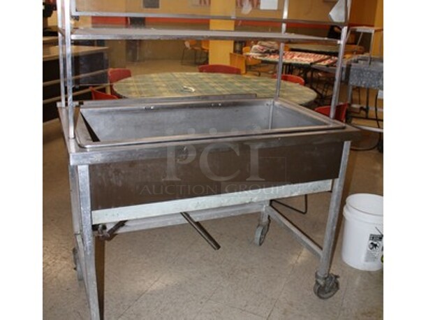 Stainless Steel Commercial Hot/Cold Serving Station on Casters! 45x27x58 - Image 3 of 6