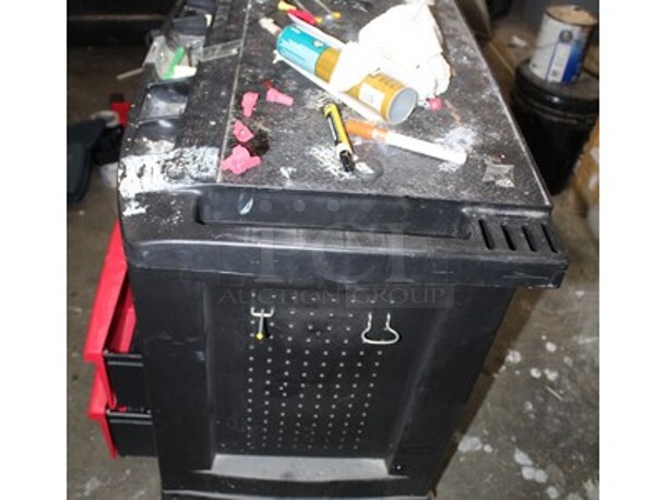Plastic Tool Cart With 4 Drawers. Includes Contents! 33x20x32 - Image 2 of 4