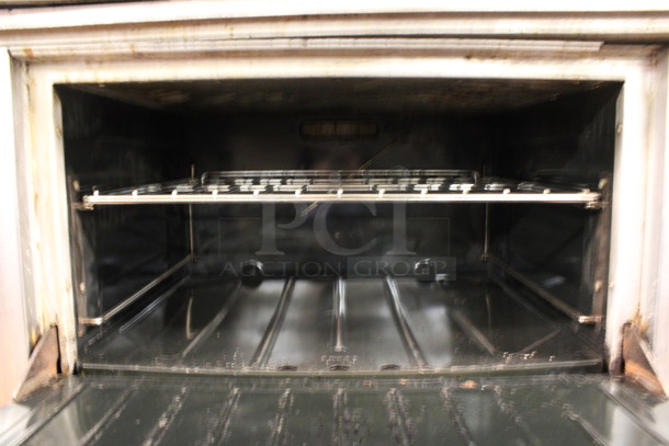 US Range Model SX-B-26 Stainless Steel Commercial Natural Gas Powered 6 Burner Range w/ Oven and Cheese Melter on Commercial Casters. 36x33x73. (kitchen) - Image 7 of 10