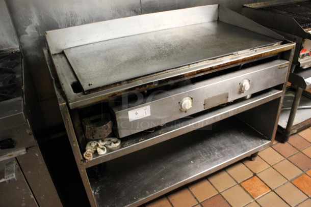 Keating Stainless Steel Commercial Chrome Top Flat Top Griddle on Stainless Steel Equipment Stand. 51x32x41. (kitchen) - Image 2 of 6