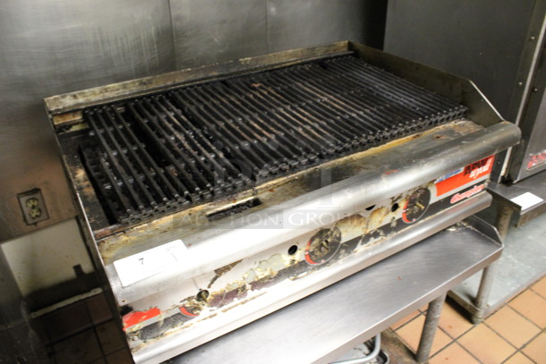 APW Wyott Champion Stainless Steel Commercial Countertop Natural Gas Powered Charbroiler Grill. 36x25x17. (kitchen) - Image 2 of 6