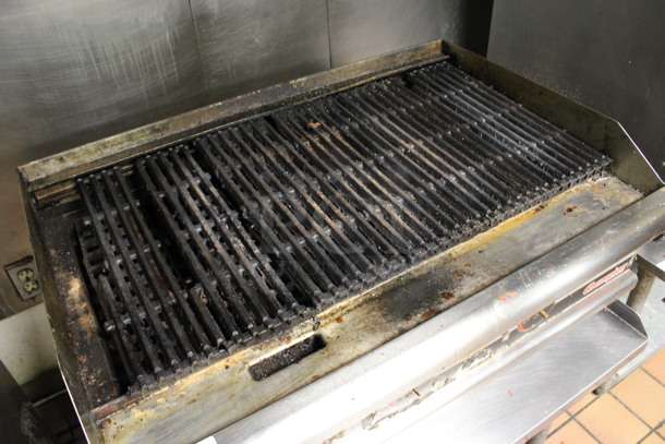 APW Wyott Champion Stainless Steel Commercial Countertop Natural Gas Powered Charbroiler Grill. 36x25x17. (kitchen) - Image 3 of 6