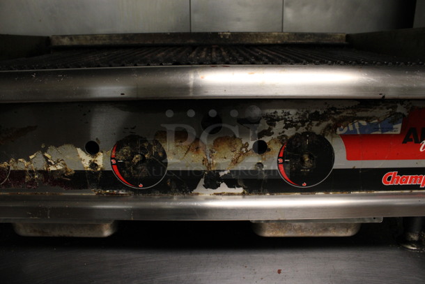 APW Wyott Champion Stainless Steel Commercial Countertop Natural Gas Powered Charbroiler Grill. 36x25x17. (kitchen) - Image 5 of 6