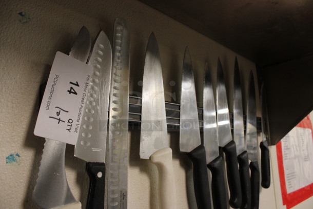 ALL ONE MONEY! Lot of 10 Various Stainless Steel Knives and Wall Mount Magnetic Strip! BUYER MUST REMOVE. (kitchen) - Image 5 of 5