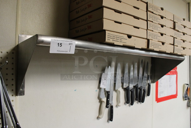 Stainless Steel Commercial Wall Mount Shelf. BUYER MUST REMOVE. 48x12x12. (kitchen) - Image 3 of 3