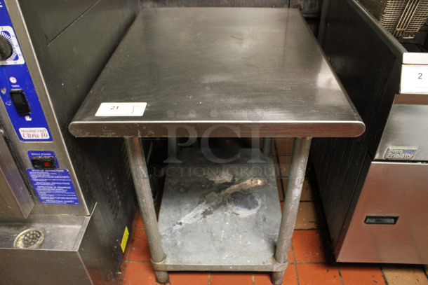 Stainless Steel Commercial Table w/ Metal Under Shelf. 30x24x30. (kitchen)