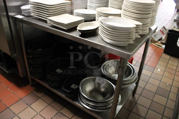 Stainless Steel Commercial Table w/ Metal Under Shelf. Does Not Include Contents. 48x30x36. (kitchen) - Image 3 of 3