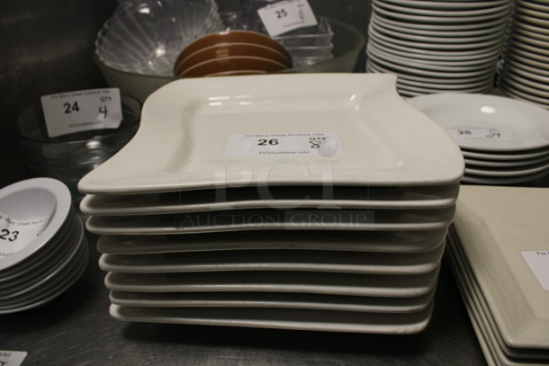 8 White Ceramic Plates. 10.5x10.5x1. 8 Times Your Bid! (kitchen) - Image 3 of 4