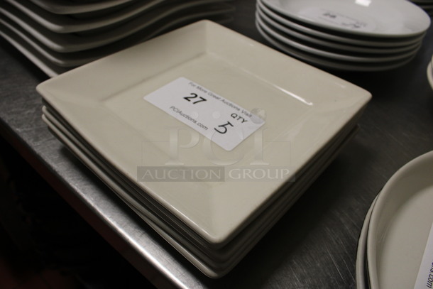 5 White Ceramic Square Plates. 8.5x8.5x1. 5 Times Your Bid! (kitchen) - Image 2 of 3