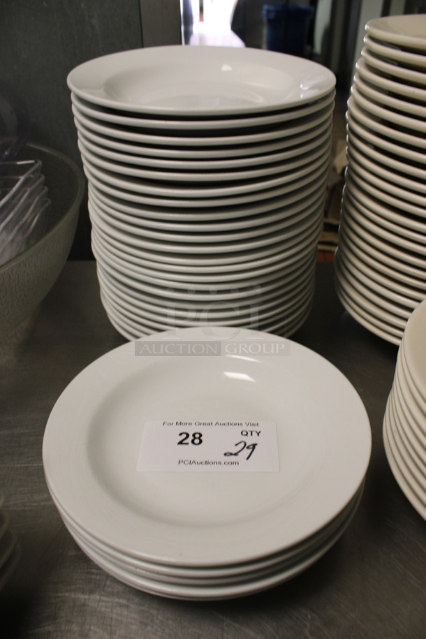 29 White Ceramic Plates. 9x9x1.5. 29 Times Your Bid! (kitchen)