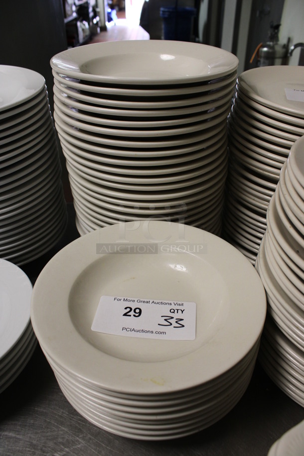 33 White Ceramic Plates. 9x9x1.5. 33 Times Your Bid! (kitchen)