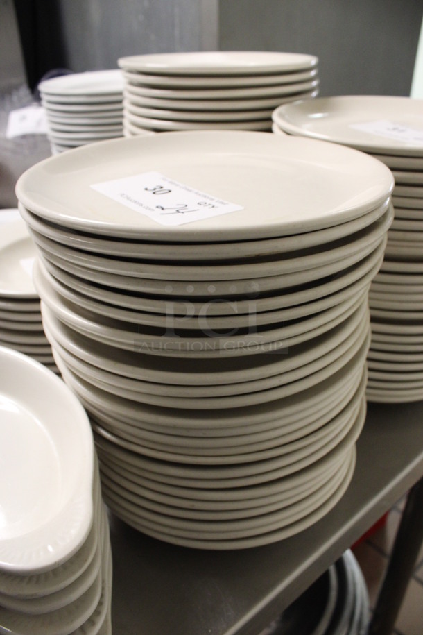 24 White Ceramic Plates. 9x9x1. 24 Times Your Bid! (kitchen)