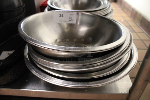12 Various Metal Bowls. Includes 15.5x15.5x5. 12 Times Your Bid! (kitchen)