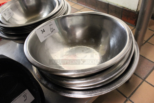 12 Various Metal Bowls. Includes 15.5x15.5x5. 12 Times Your Bid! (kitchen) - Image 2 of 3