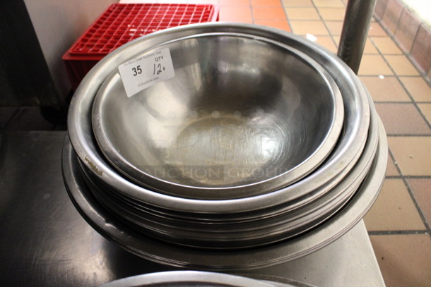 12 Various Metal Bowls. Includes 18x18x5. 12 Times Your Bid! (kitchen)