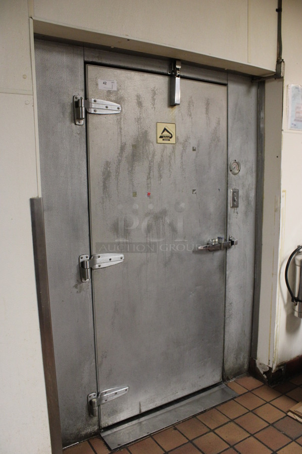 Harford Walk In Combo Box w/ 3 Doors, 2 Condensers and 2 Compressors. Does Not Have Floor. Does Not Come w/ Contents. BUYER MUST REMOVE. 21'x7'x7' Cooler and 6.5'x7'x7' Freezer. 27.5'x7'x7'. (kitchen) - Image 7 of 12