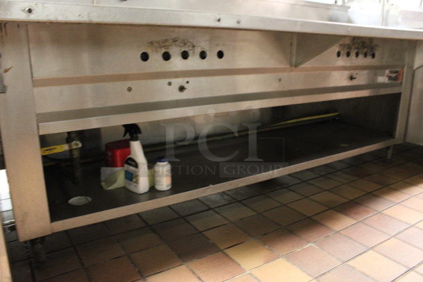 Stainless Steel Commercial Prep Station w/ Steam Table, Under Shelves and Double Over Shelf. Does Not Come w/ Contents. BUYER MUST REMOVE. 261x54x69 (kitchen) - Image 7 of 7